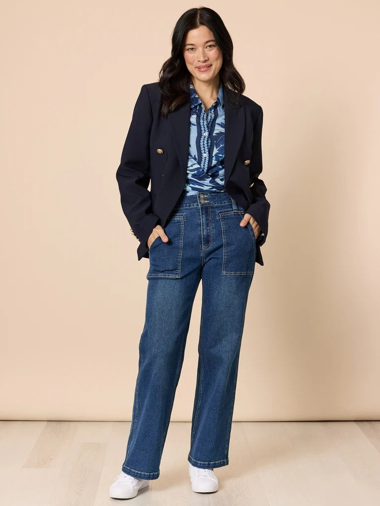 Newport Paisley Shirt in Navy Blue