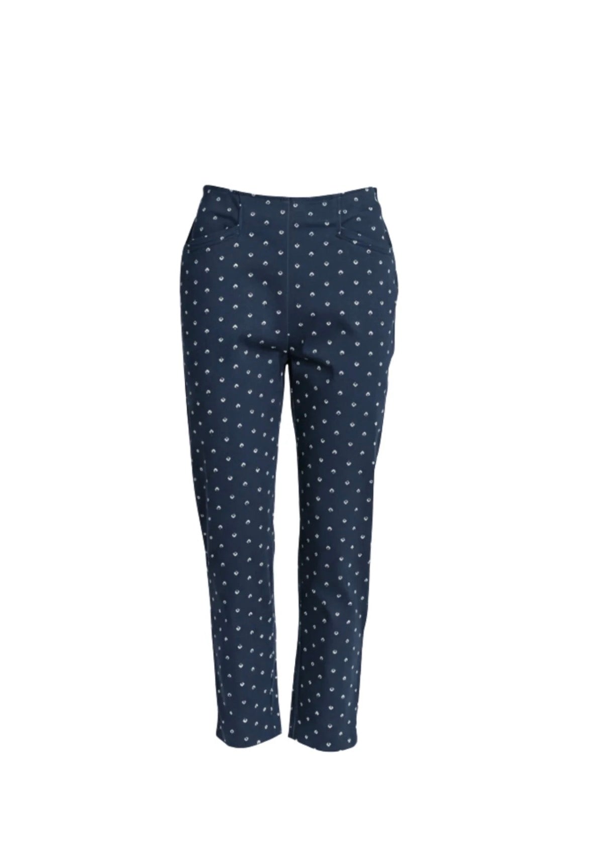 Tropez Print Pants in Navy / White
