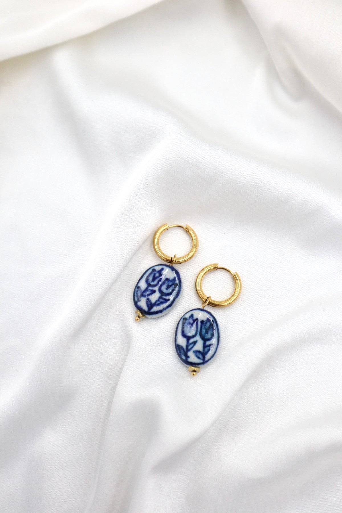 Graca Charm Hoops in Delft Ceramic