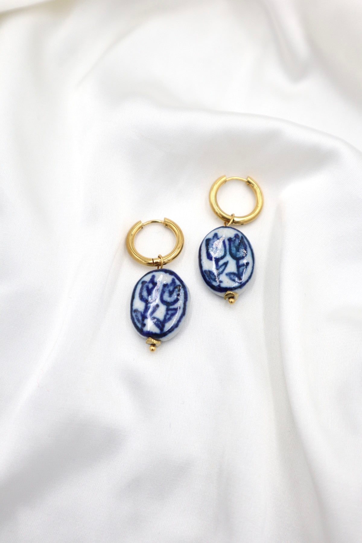 Graca Charm Hoops in Delft Ceramic