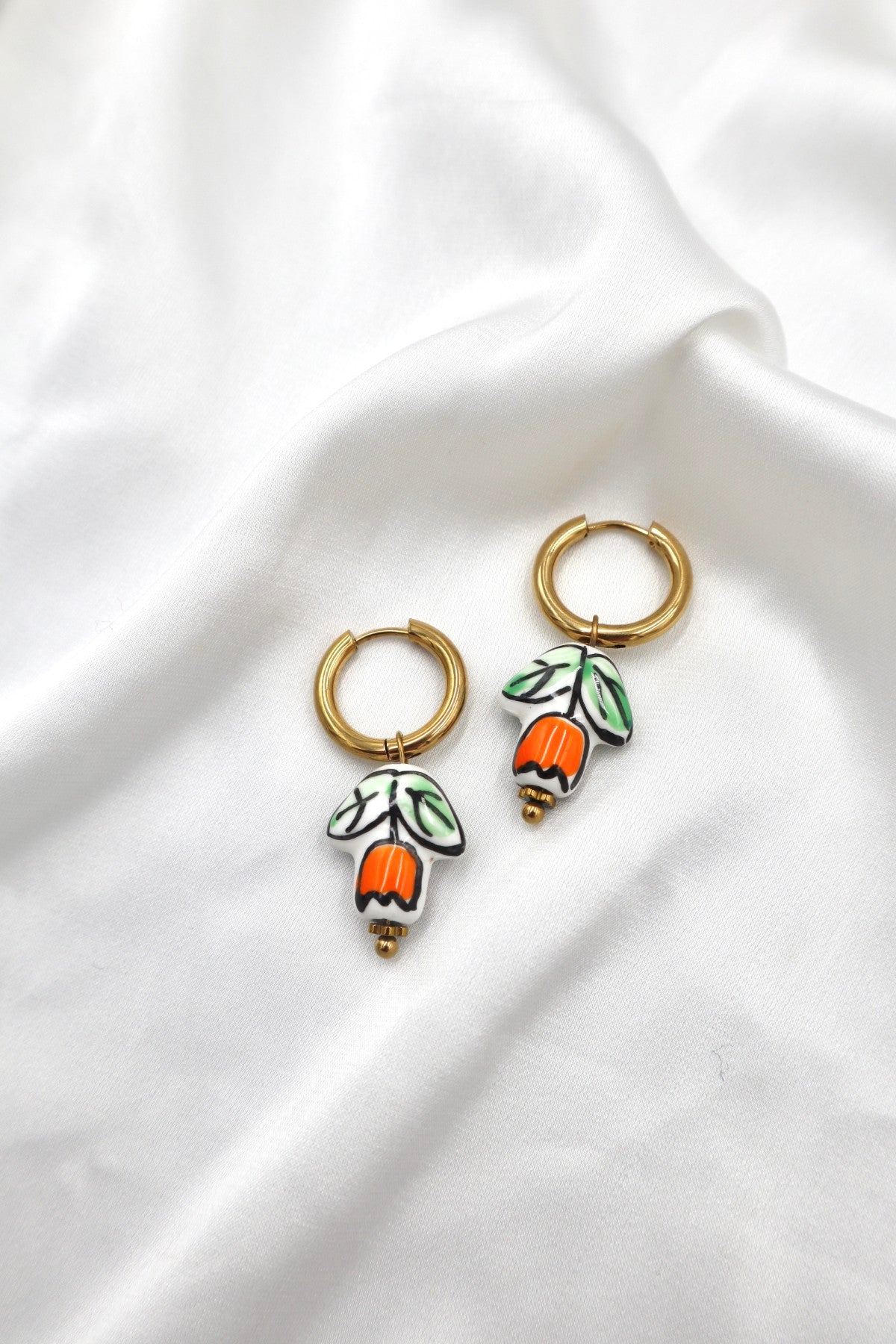 Graca Charm Hoops in Orange Tulip