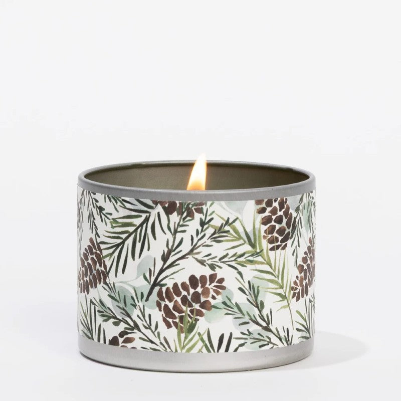 Silver Spruce Candle Tin