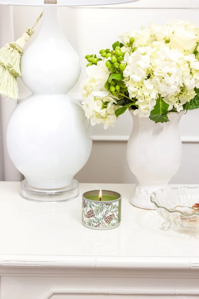 Silver Spruce Candle Tin