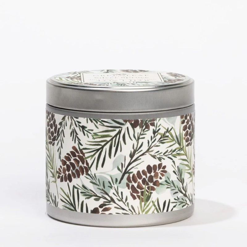 Silver Spruce Candle Tin