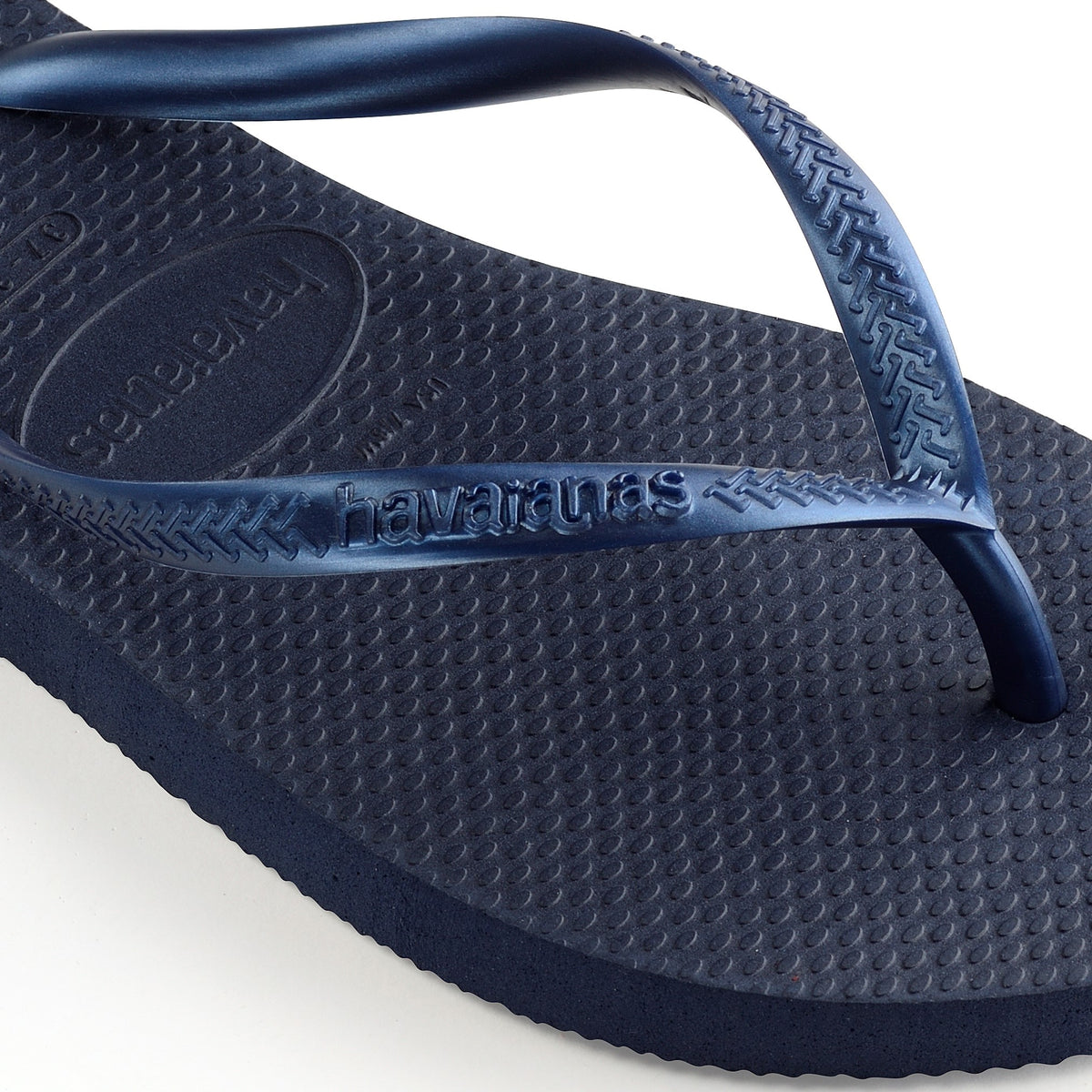 Slim Flip Flops in Navy Blue