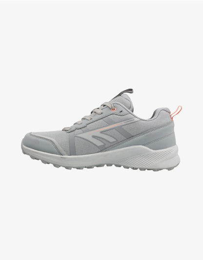 Gray athletic shoe on a white background