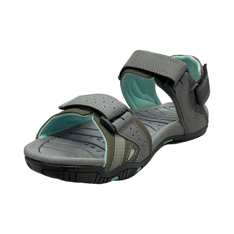 Ula Sandals in Medium Grey / Baby Blue