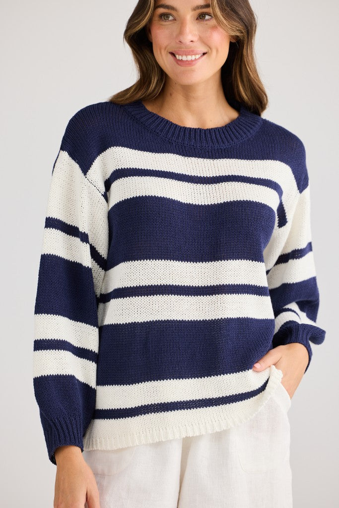 Sandwood Knit in Navy Stripe