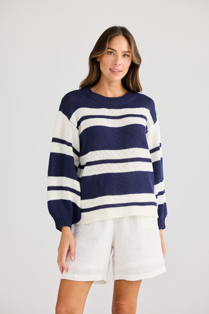 Sandwood Knit in Navy Stripe