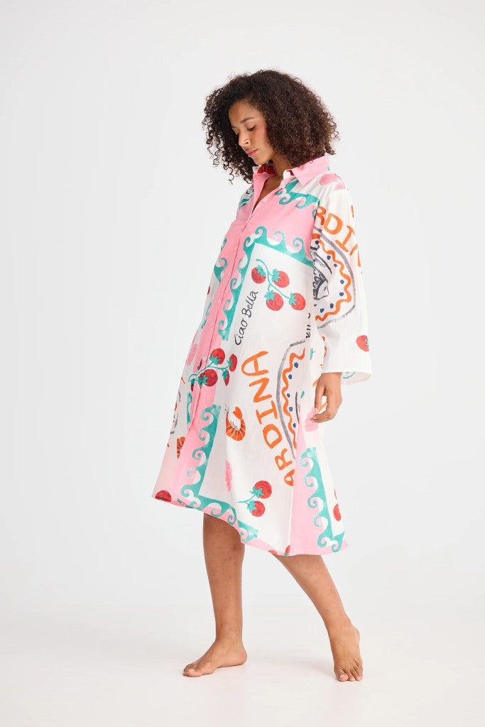 Stella Shirt Dress in Italiano