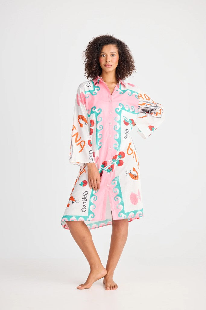 Stella Shirt Dress in Italiano