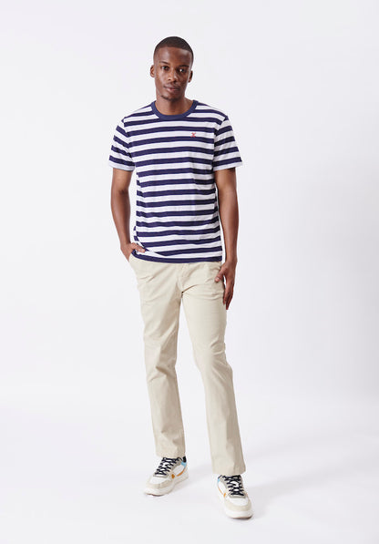 Get Back SS Tee in Navy / White Stripe