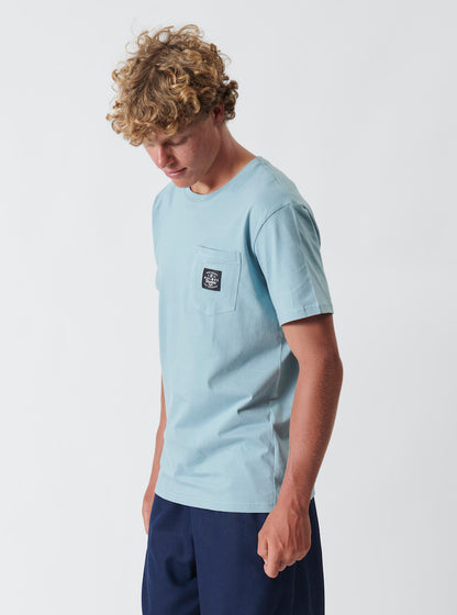 Pocket SS Tee in Faded Blue