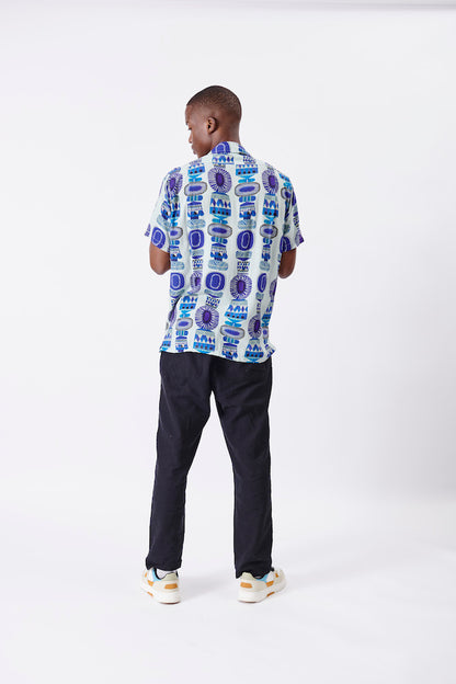 Kiwi Fruit Woven SS Shirt in Blue