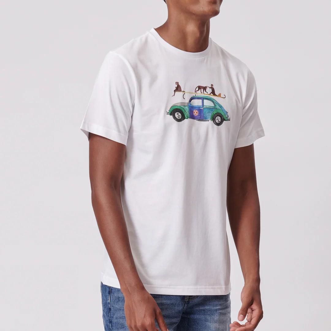 Monkey Bug SS Tee in White