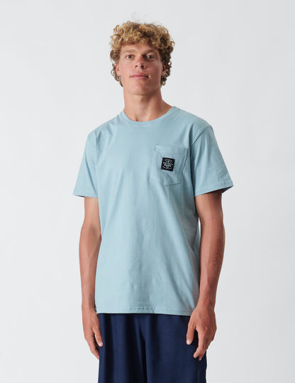 Pocket SS Tee in Faded Blue