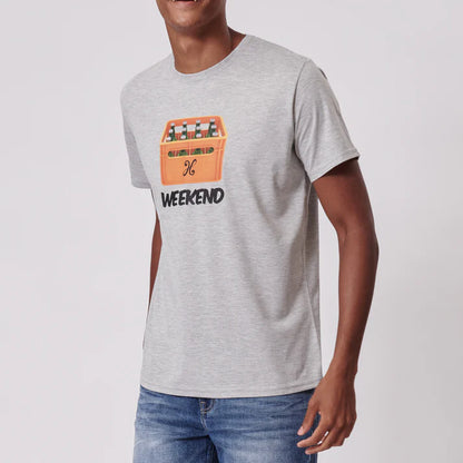 Weekend Beer Crater SS Tee in Grey