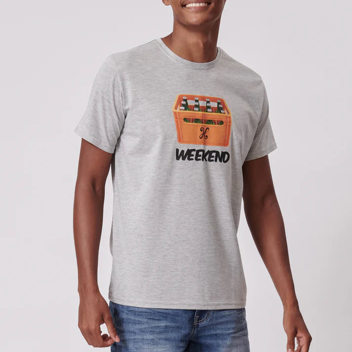 Weekend Beer Crater SS Tee in Grey