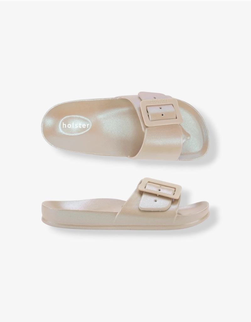 Metallic Solace Slide in Sand