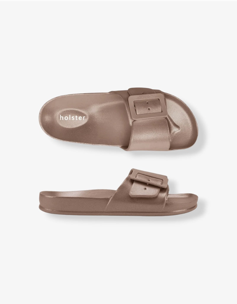 Metallic Solace Slide in Natural