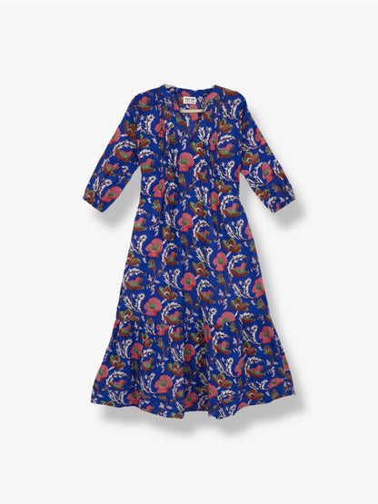 Pin Tuck Dress in Blue