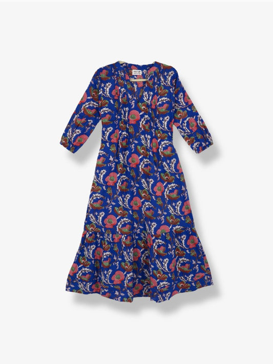 Pin Tuck Dress in Blue