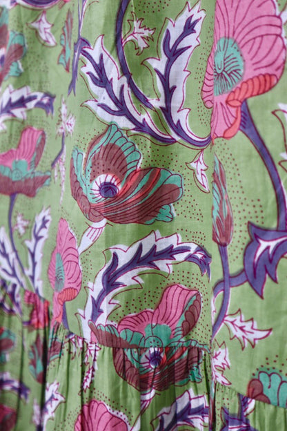 Pin Tuck Dress in Green