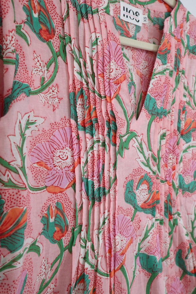 Pin Tuck Dress in Pink