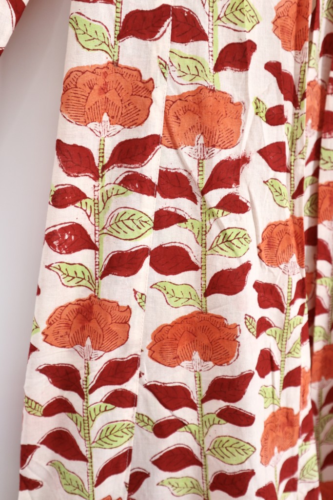 V-Neck Dress in Orange Floral