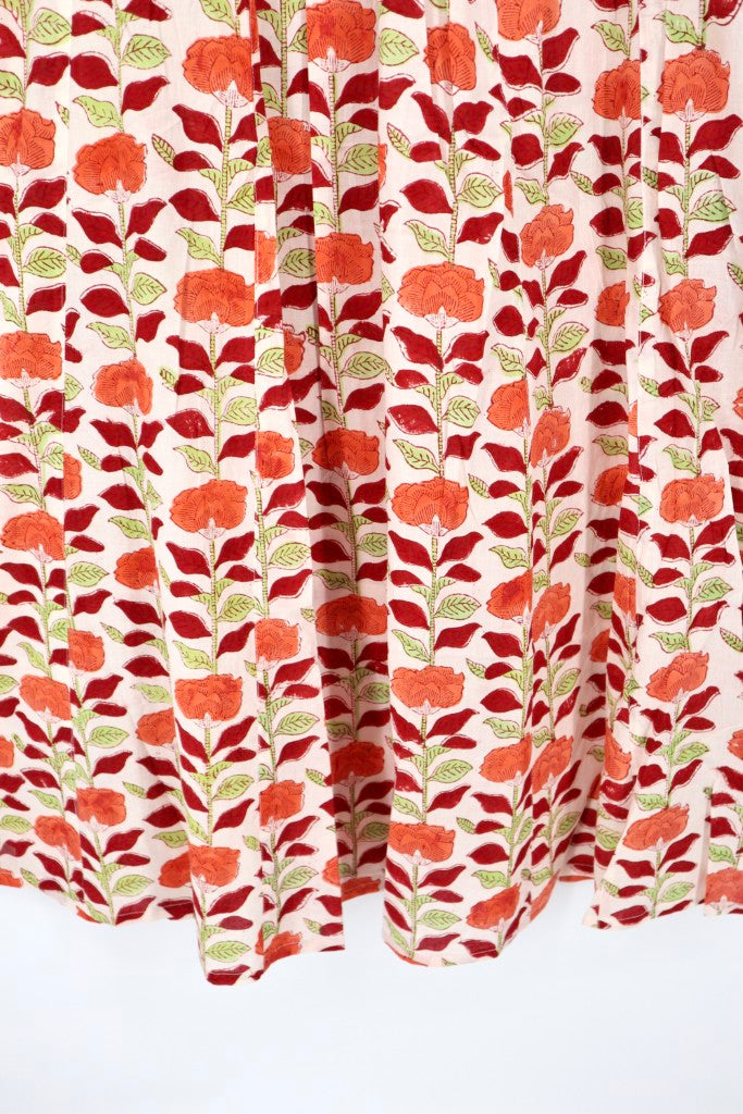 V-Neck Dress in Orange Floral