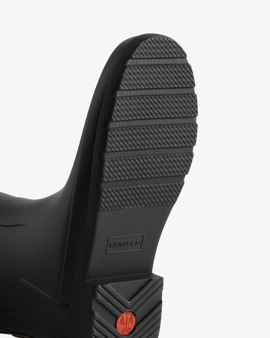 Refined Gold Trim Riding Boot in Black / Brown