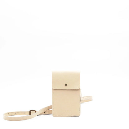 Benji Minimalist Vanilla Frappe Leather Phone Bag