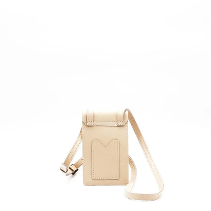 Benji Minimalist Vanilla Frappe Leather Phone Bag