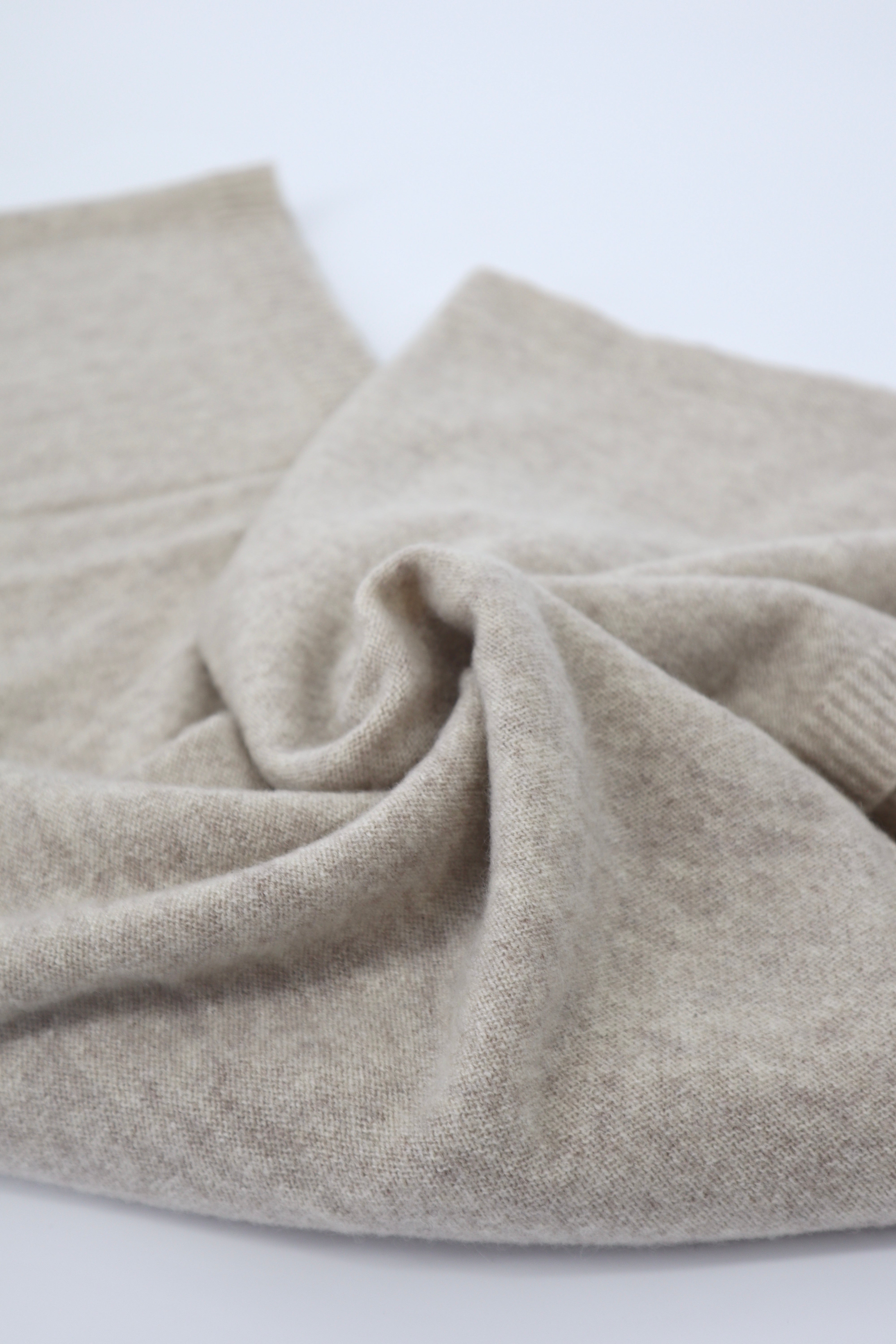 Pure Cashmere Classic Crew Cardigan in Toast