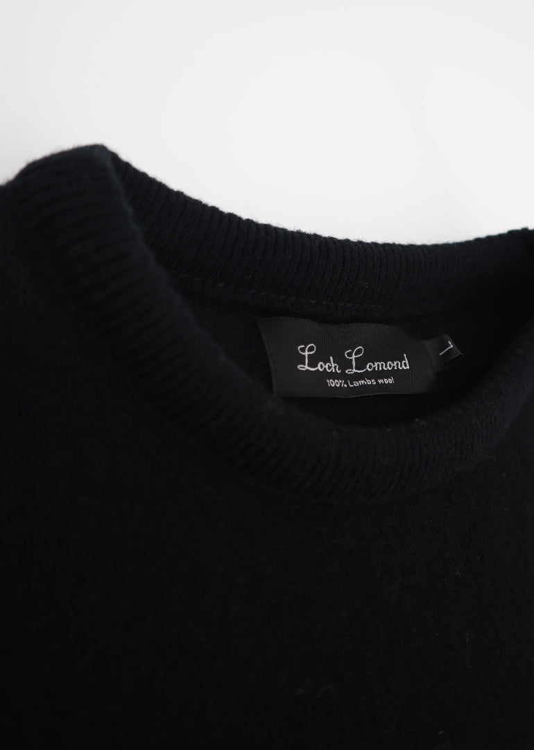 Lambswool Crewneck Sweater in Black