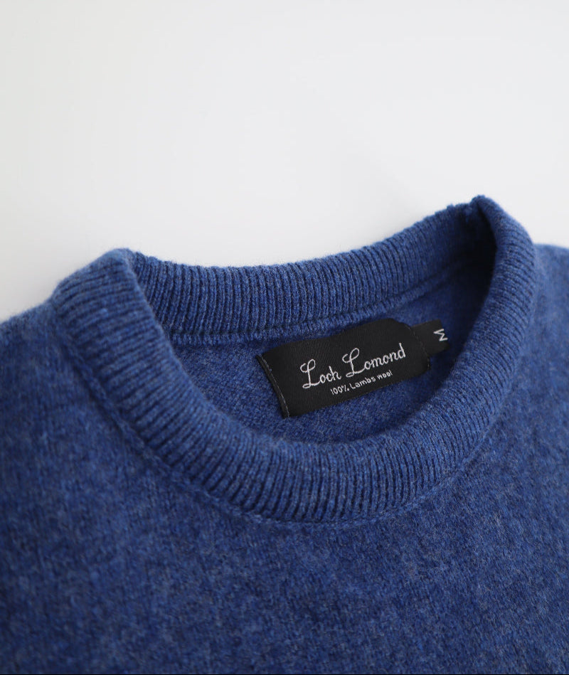 Lambswool Crewneck Sweater in Blue Ribbon