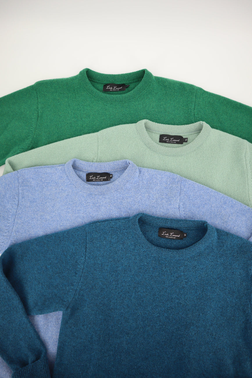 Lambswool Crewneck Sweater in Cool Mint