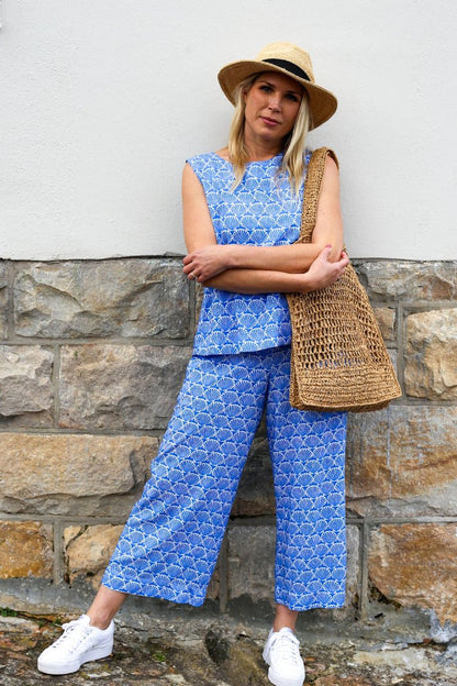 Lula Printed Culottes in True Blue