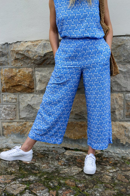 Lula Printed Culottes in True Blue