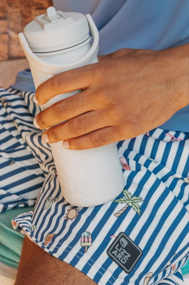 Cruiser Elasticated Boardshort in Beach Stripe