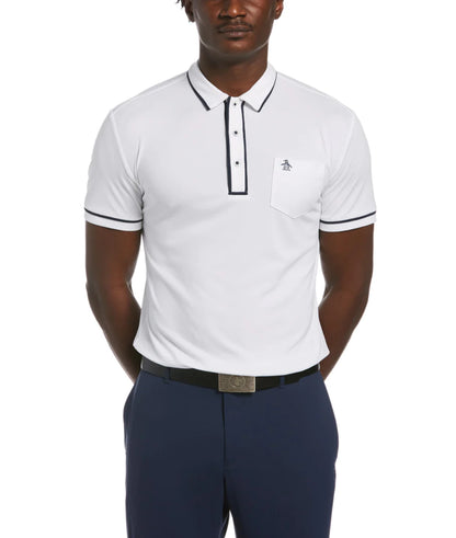 Earl Cotton Pique Golf Shirt in Bright White