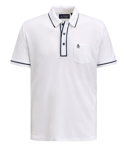 Earl Cotton Pique Golf Shirt in Bright White