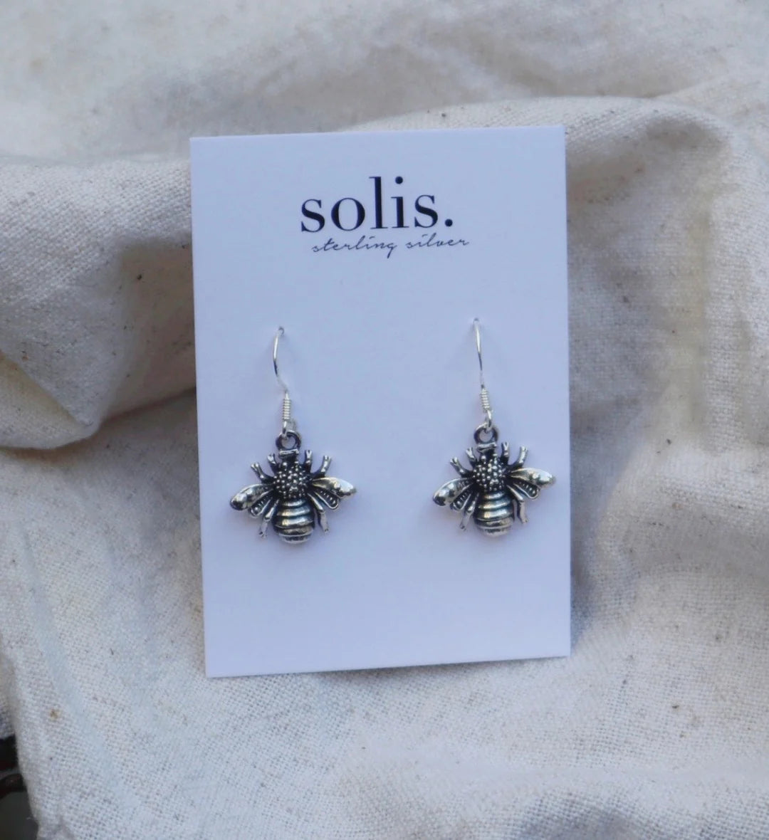 Sterling Silver Bee Hanging Earrings