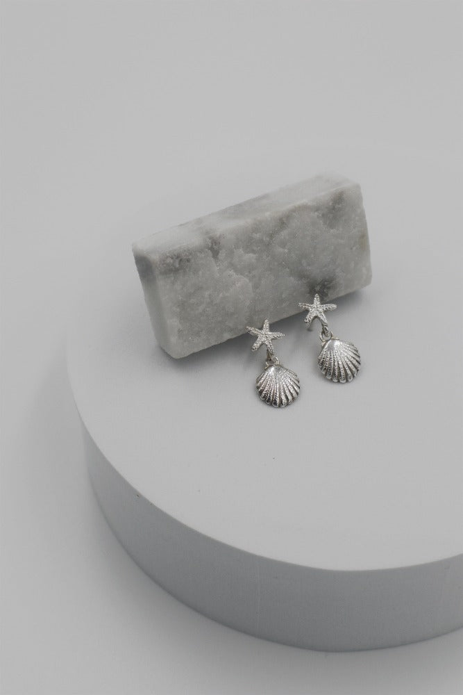 Sterling Silver Shell/Starfish Studs – AP Jones