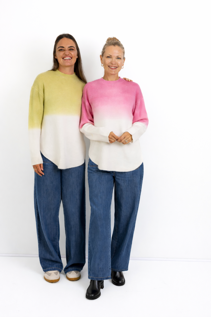 Indio Ombre Curved Knit in Pink