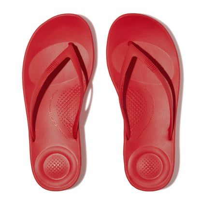 iQushion Ergonomic Flip Flops in Red