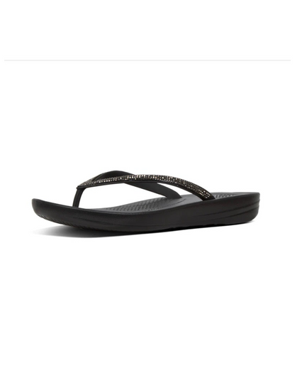 Iqushion Sparkle Flip Flops in Black