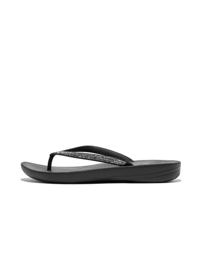 Iqushion Sparkle Flip Flops in Black