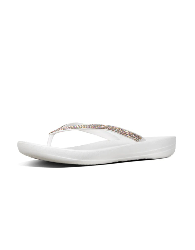 Iqushion Sparkle Flip Flops in Urban White