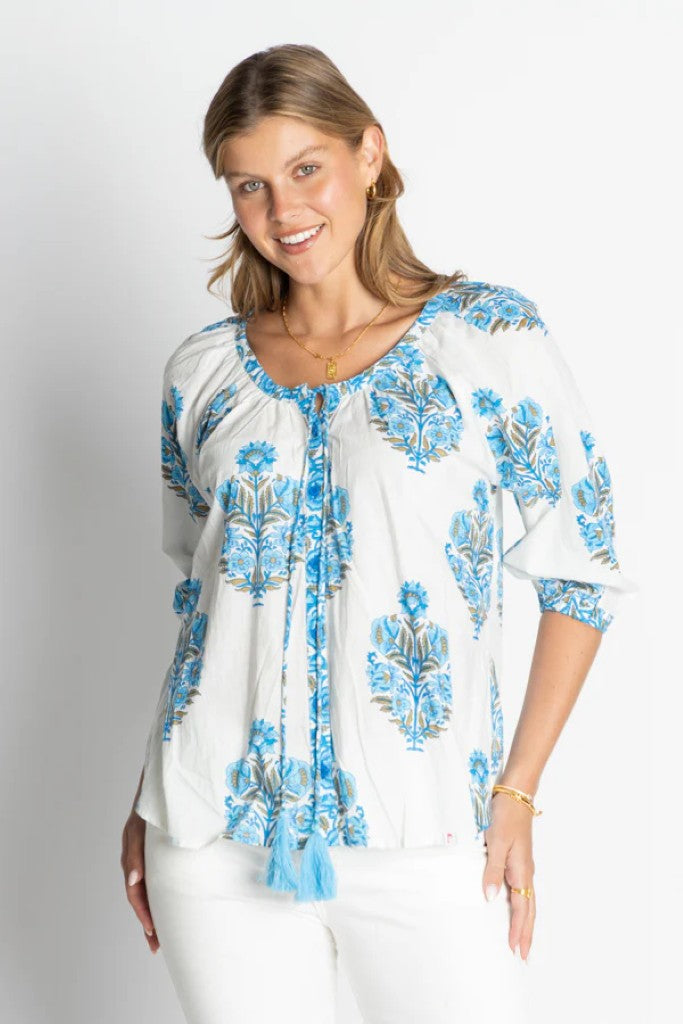 Ohio Tassel Shirt in Ocean Floral